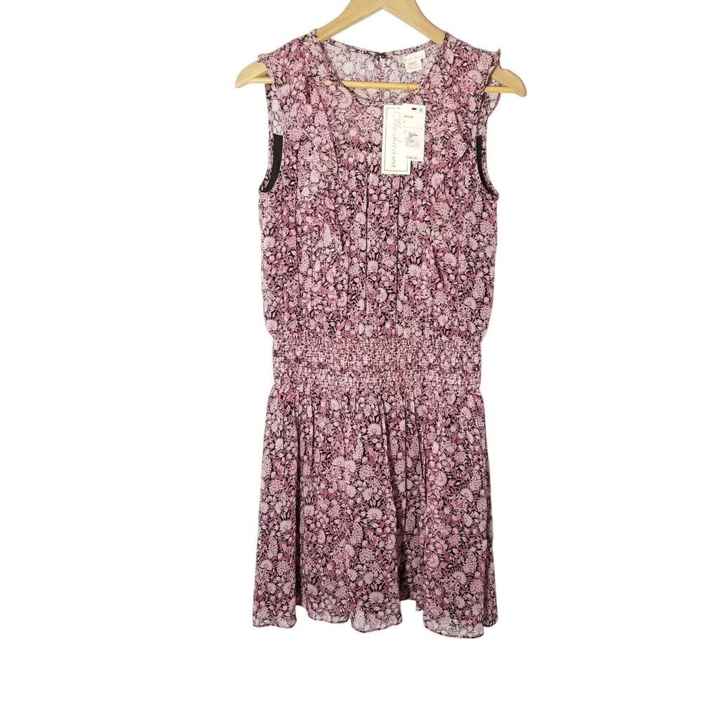 NWT Shoshanna Dalila Silk Popover Dress Size 6 Bubblegum Pink Floral Print $395 - Picture 3 of 10